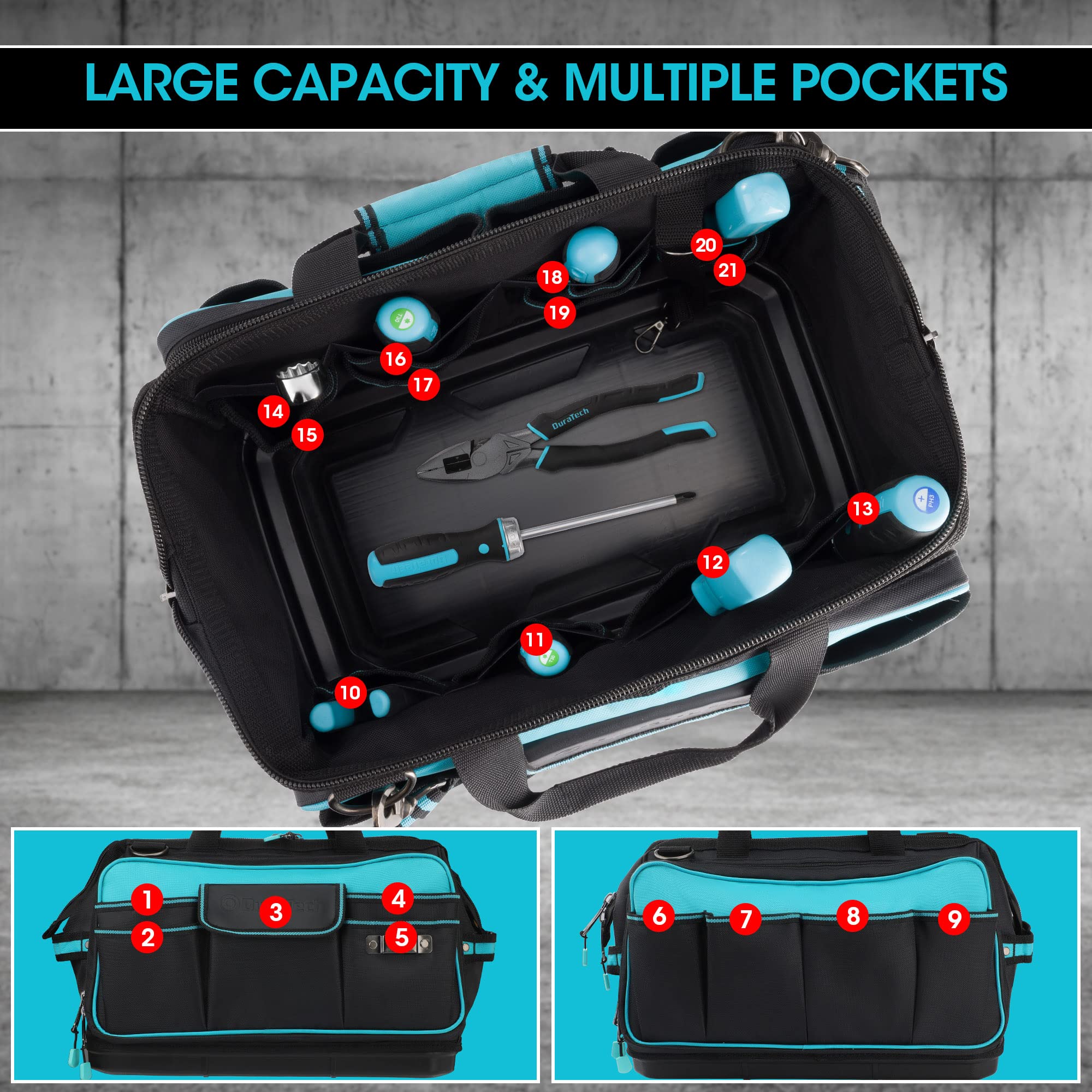 Amazon.co.jp: DURATECH 18インチ マウスツールバッグ 大型 収納ツール